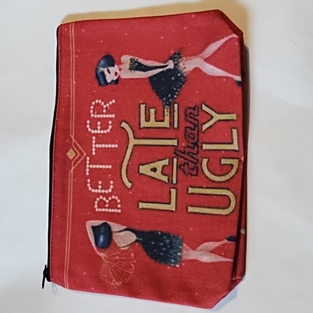 New Red Cosmetic Pouch with Fun Print